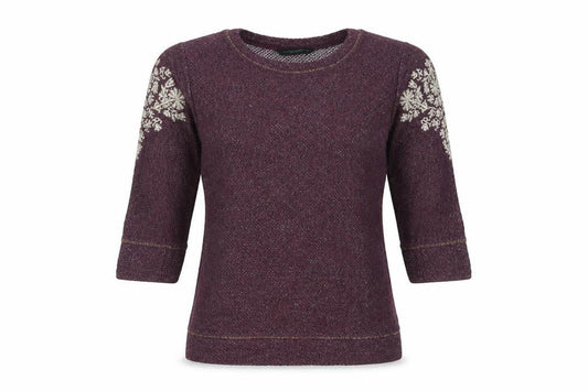 Front view of Dorothy Perkins women’s purple jumper, size UK 10