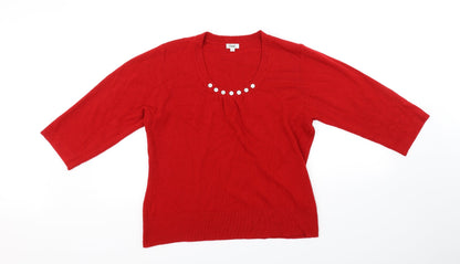 Front view of TEXT women’s purple jumper, size L