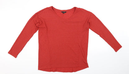 Front view of Next women’s orange jumper, size UK 14