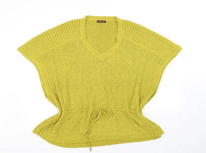 Additional front view of Savior women’s white henley jumper, size UK 14