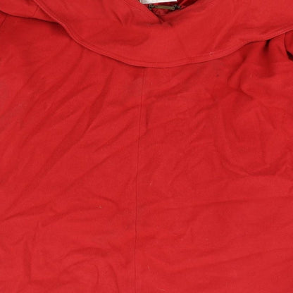 Brand and care label for Country Casuals women’s red jacket, size M