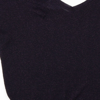 Brand and care label for Next women’s purple jumper, size UK 10