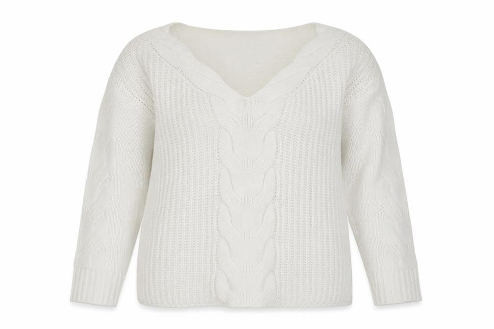 Yoins Womens Ivory   Pullover Jumper Size M