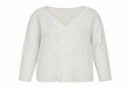 Front view of Yoins women’s ivory jumper, size M