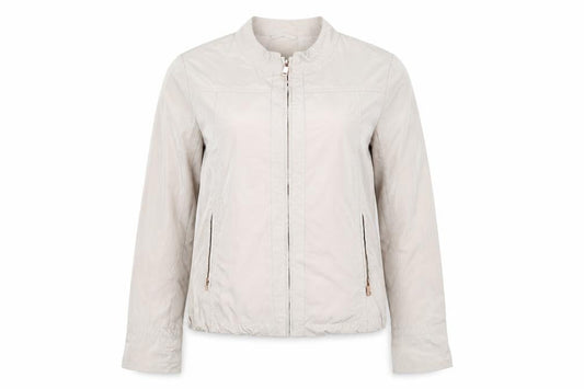 Front view of Concept K women’s beige jacket coat, size UK 14