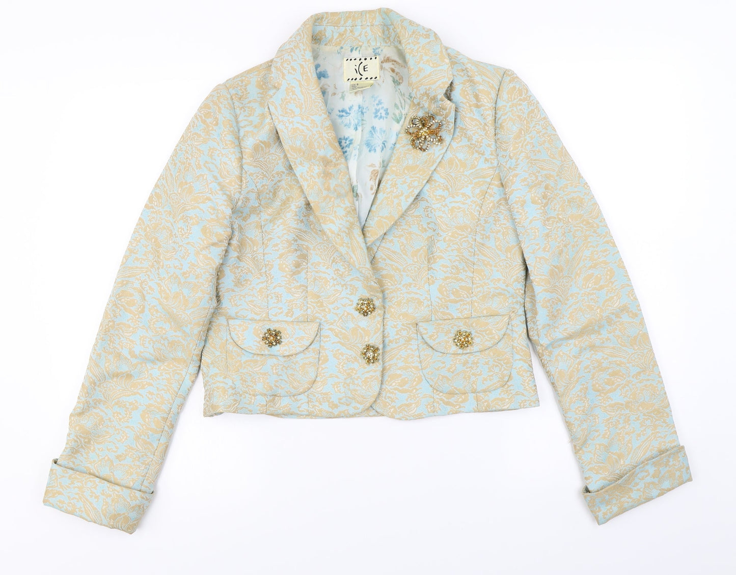 ICE Womens Gold   Jacket Blazer Size 8