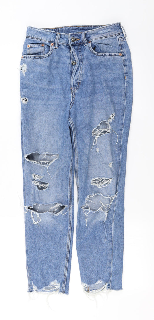H&M Womens Blue   Straight Jeans Size 8 L25 in