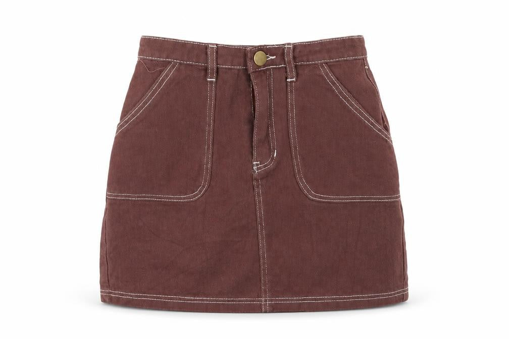 Boohoo Womens Brown   A-Line Skirt Size 8