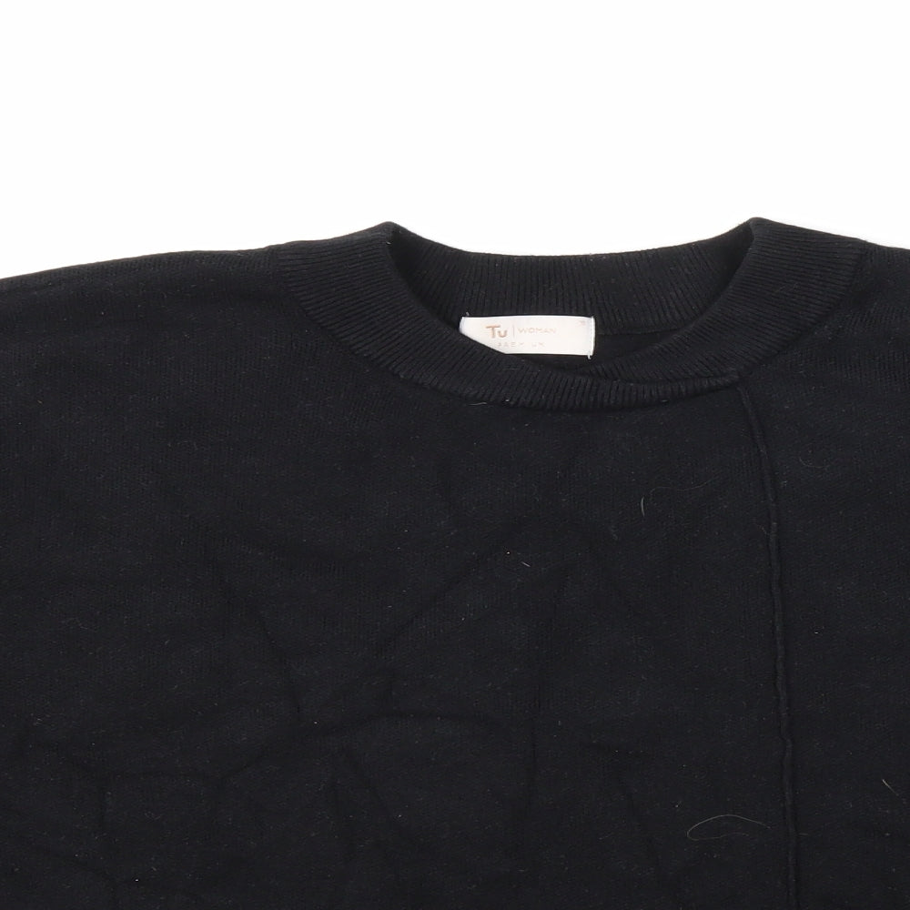 TU Womens Black  Knit Pullover Jumper Size 18