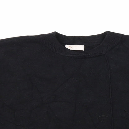 Close-up detail of Tu women’s black knit jumper, size UK 18