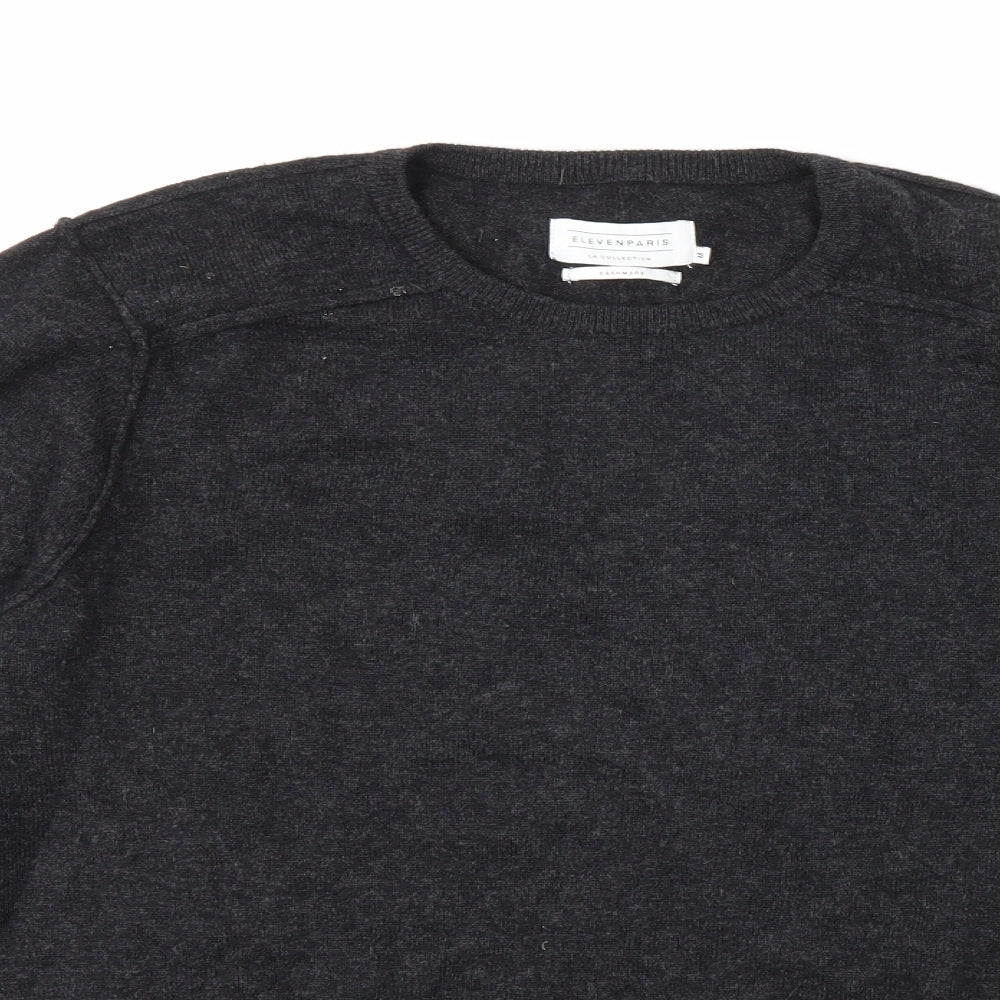 Eleven Paris Mens Grey  Knit Pullover Jumper Size M