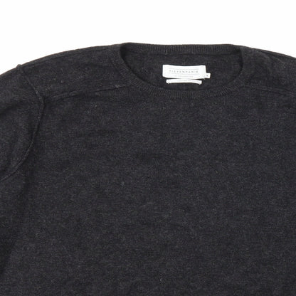 Close-up detail of Eleven Paris men’s grey knit jumper, size M