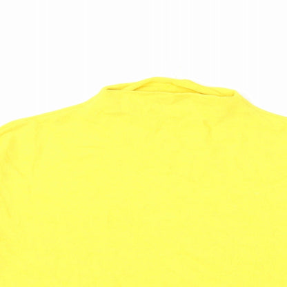 Close-up detail of H&M women’s yellow jumper, size L