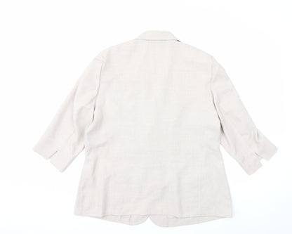 Back view of ROWLANDS CLOTHING women’s grey jacket blazer, size UK 10