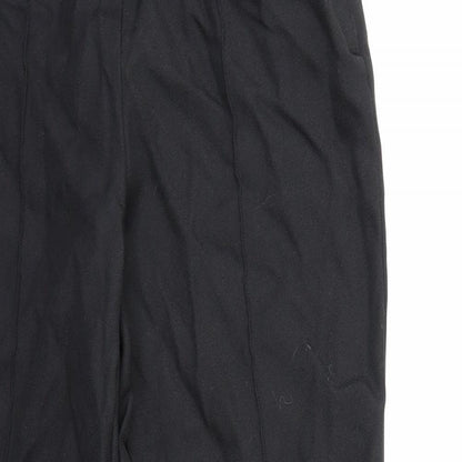 Close-up detail of silmma women’s black trousers, size UK 14, 28-inch leg