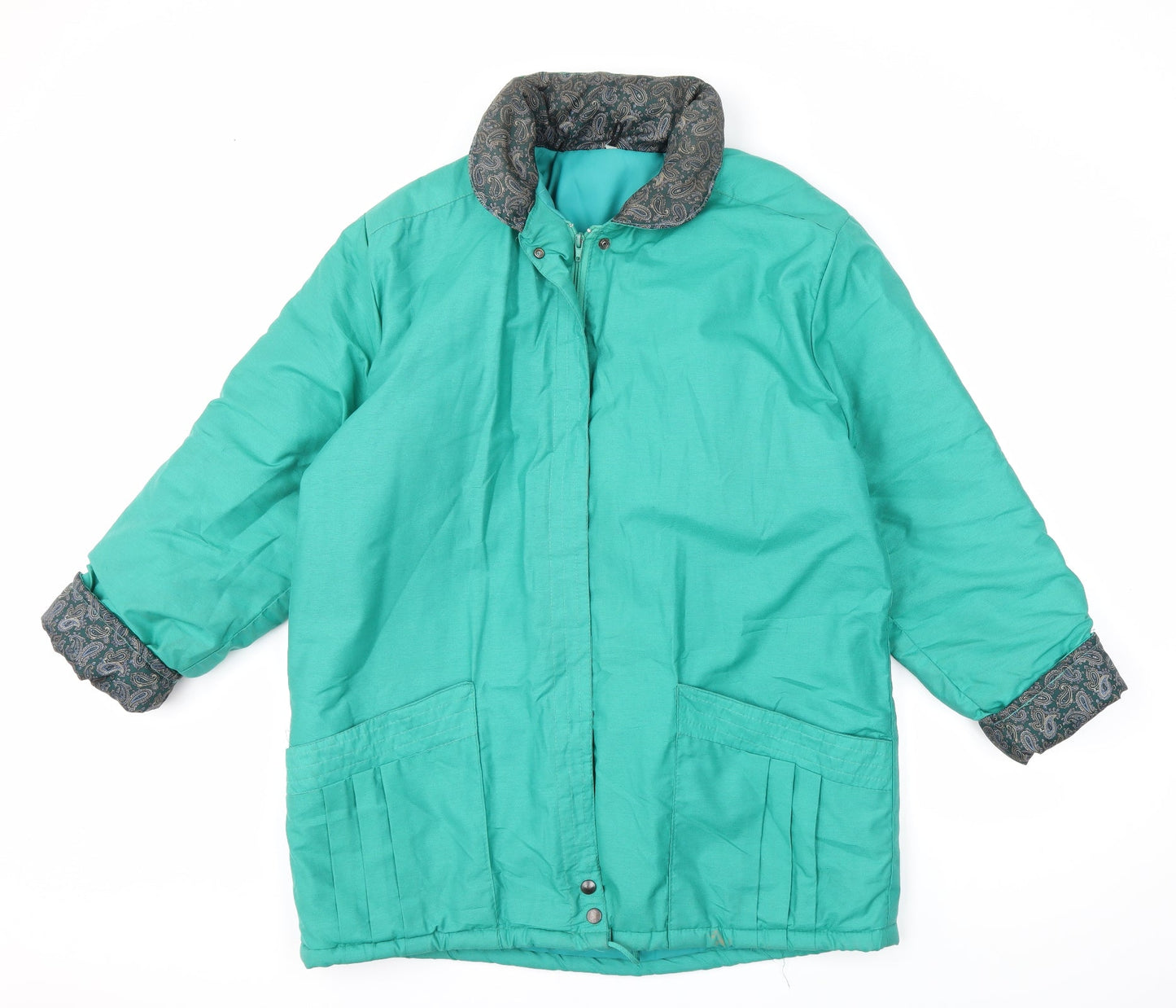 Preworn Womens Green   Overcoat Coat Size 14