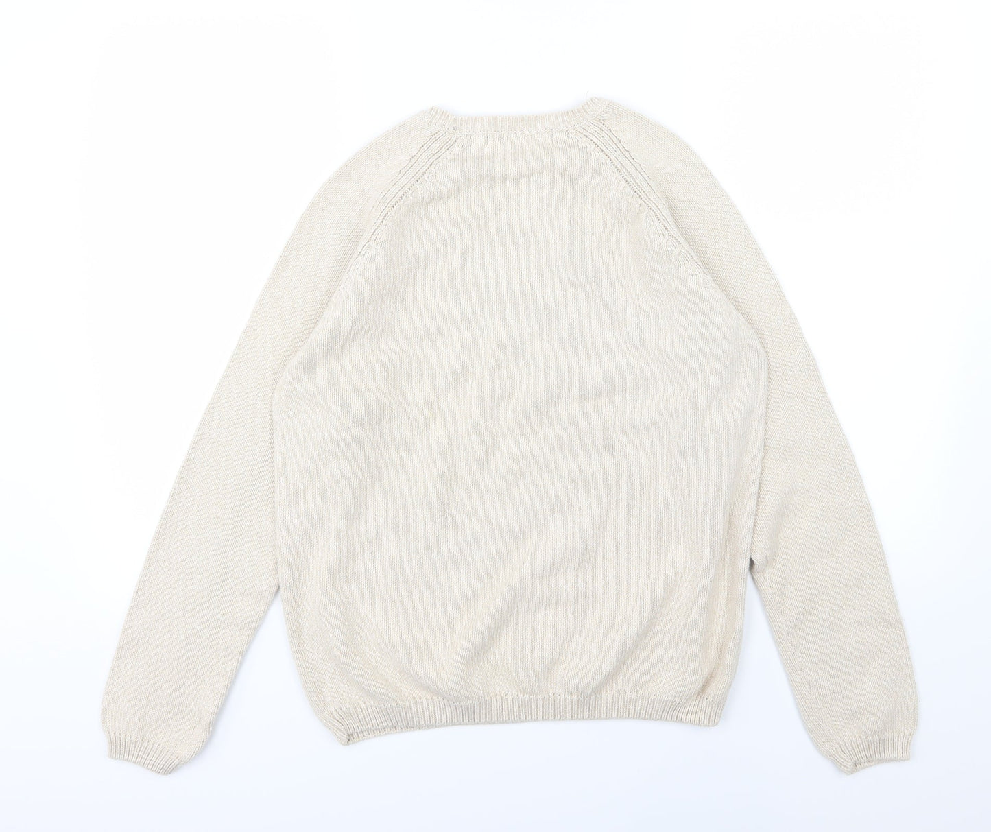 EWM Womens Beige  Knit Pullover Jumper Size M