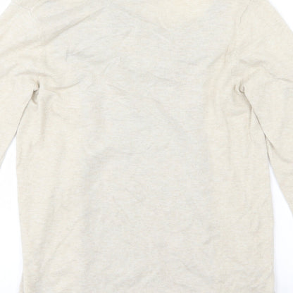 Brand and care label for Next women’s beige floral knit jumper, size UK 6