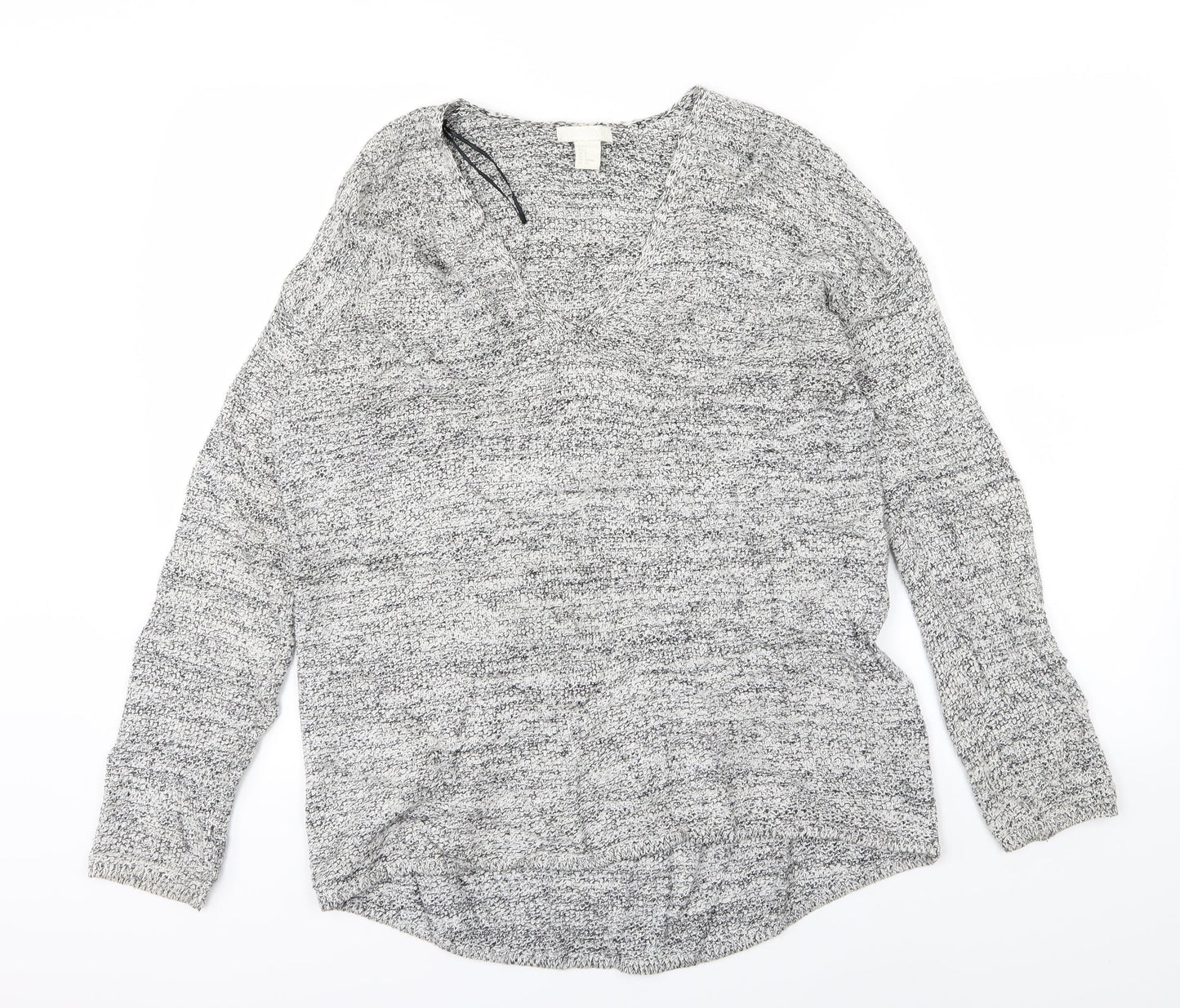 H&M Womens Grey  Knit Pullover Jumper Size S