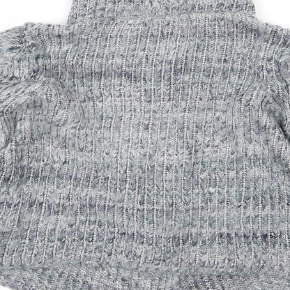 Brand and care label for Kenar women’s grey knit cardigan jumper, size L
