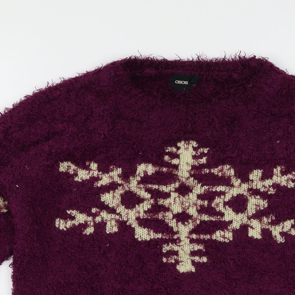 ASOS Womens Purple   Pullover Jumper Size 8  - Snowflake