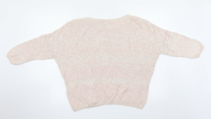 Back view of Topshop women’s pink jumper, size UK 8