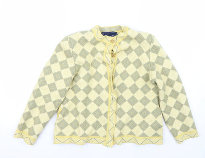 Additional front view of Bermonde women’s yellow jacket blazer, size UK 14