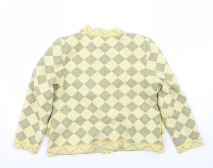 Back view of Bermonde women’s yellow jacket blazer, size UK 14
