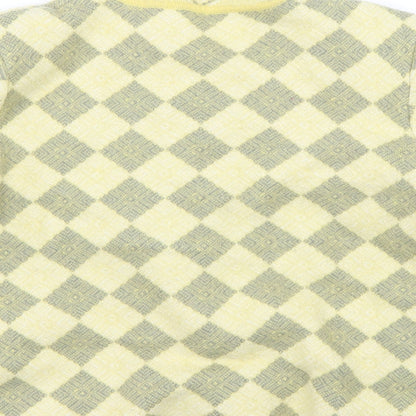 Brand and care label for Bermonde women’s yellow jacket blazer, size UK 14