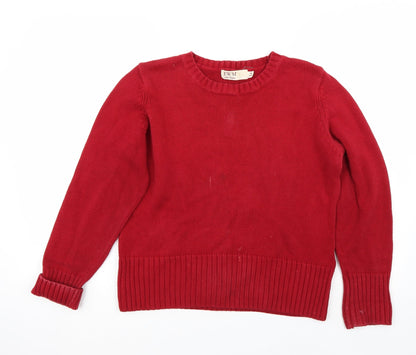 Front view of EWM women’s red jumper, size M