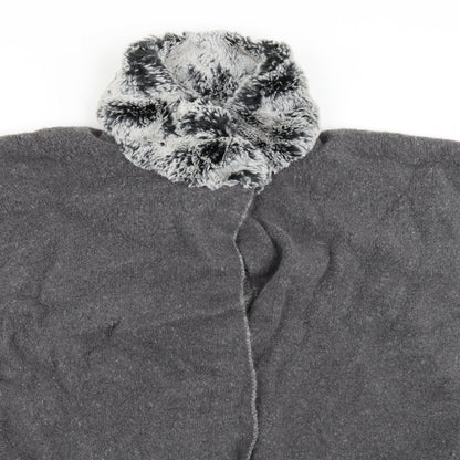 Close-up detail of Marks & Spencer women’s grey jacket coat one size