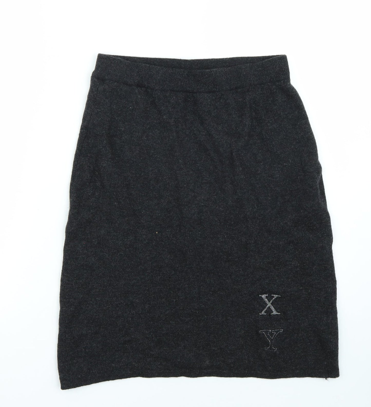 Frapp Womens Grey   A-Line Skirt Size 28
