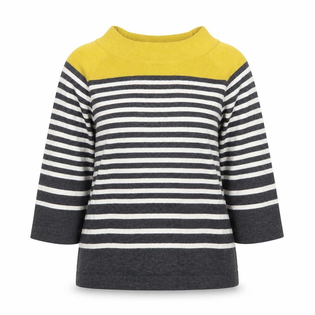 Preworn Womens Grey Striped  Pullover Jumper Size 12