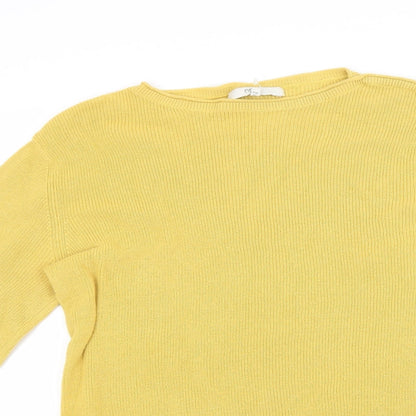Close-up detail of Next women’s yellow jumper, size UK 12
