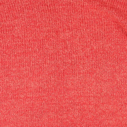 Brand and care label for Theme women’s red jumper, size UK 18