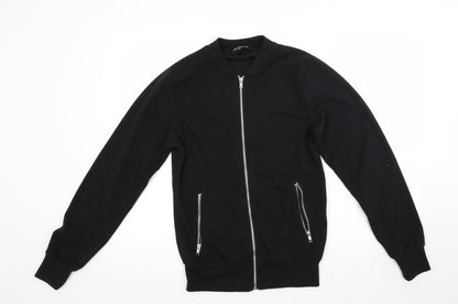 Additional front view of Cedarwood State men’s black full zip sweatshirt, size S