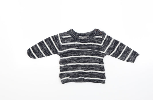 Primark Boys Blue Striped  Pullover Jumper Size 6-9 Months