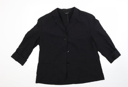 Additional front view of Lebek women’s black jacket blazer, size UK 18