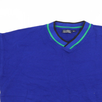 Close-up detail of Classics women’s blue jumper, size XL
