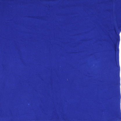 Brand and care label for Classics women’s blue jumper, size XL