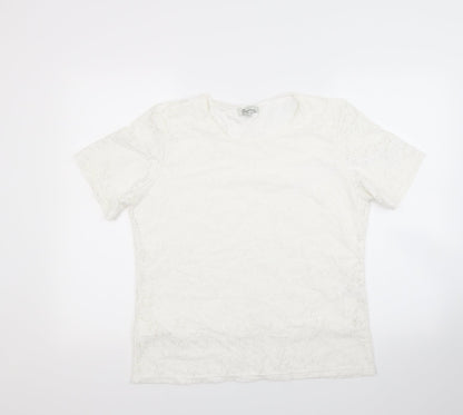 Additional front view of paramour women’s white basic blouse, size L