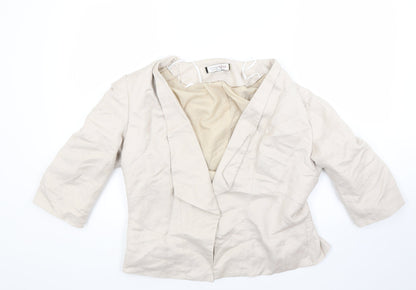 Additional front view of Principles women’s beige jacket, size UK 16