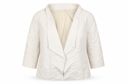Front view of Principles women’s beige jacket, size UK 16