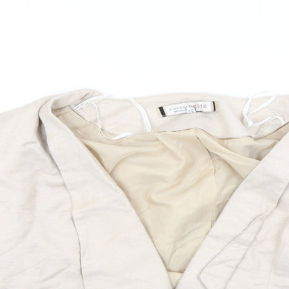 Close-up detail of Principles women’s beige jacket, size UK 16