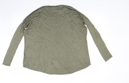 Back view of xs women’s green jumper, size XS