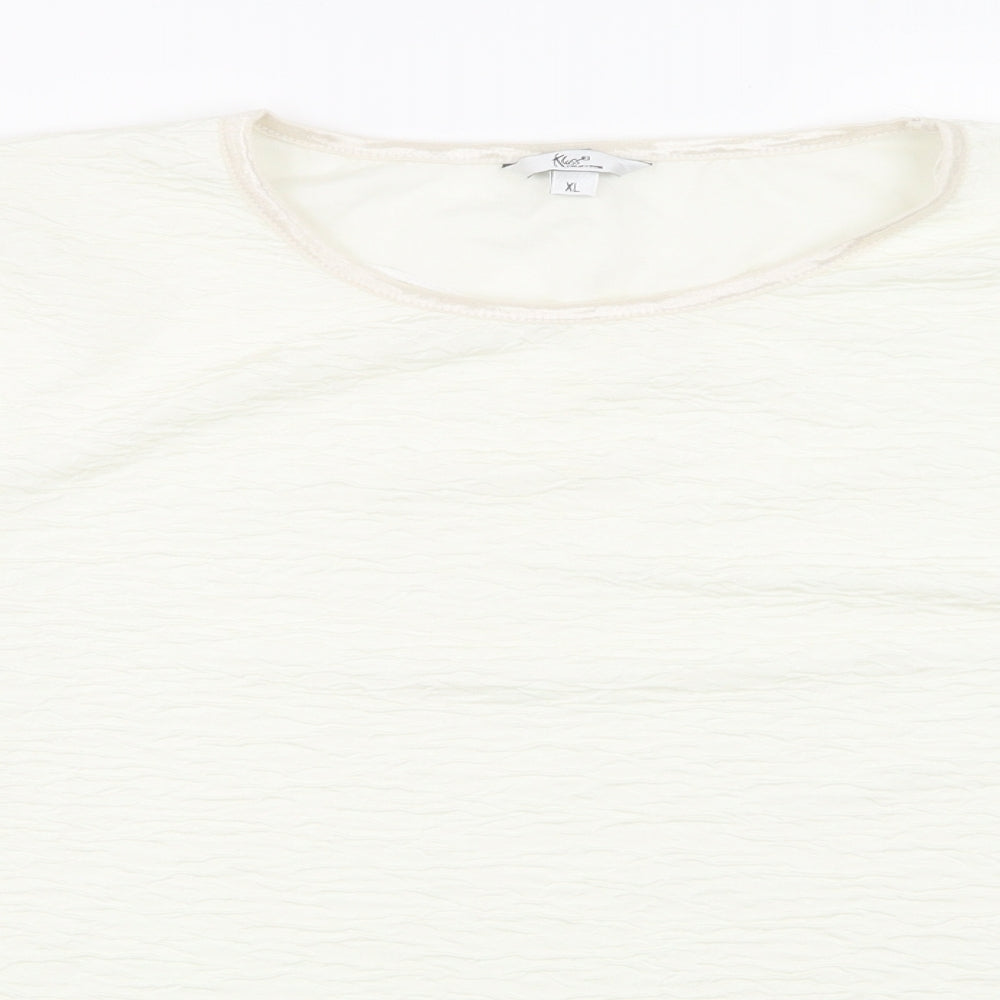 Klass Womens White   Basic T-Shirt Size XL