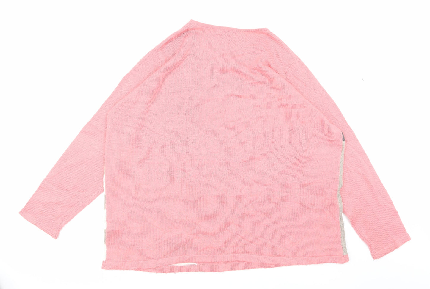 Julipa Womens Pink Striped  Pullover Jumper Size 2