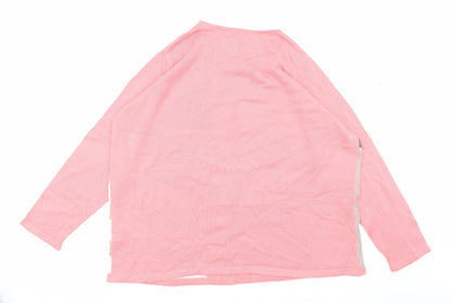 Back view of Julipa women’s pink striped jumper, size UK 2