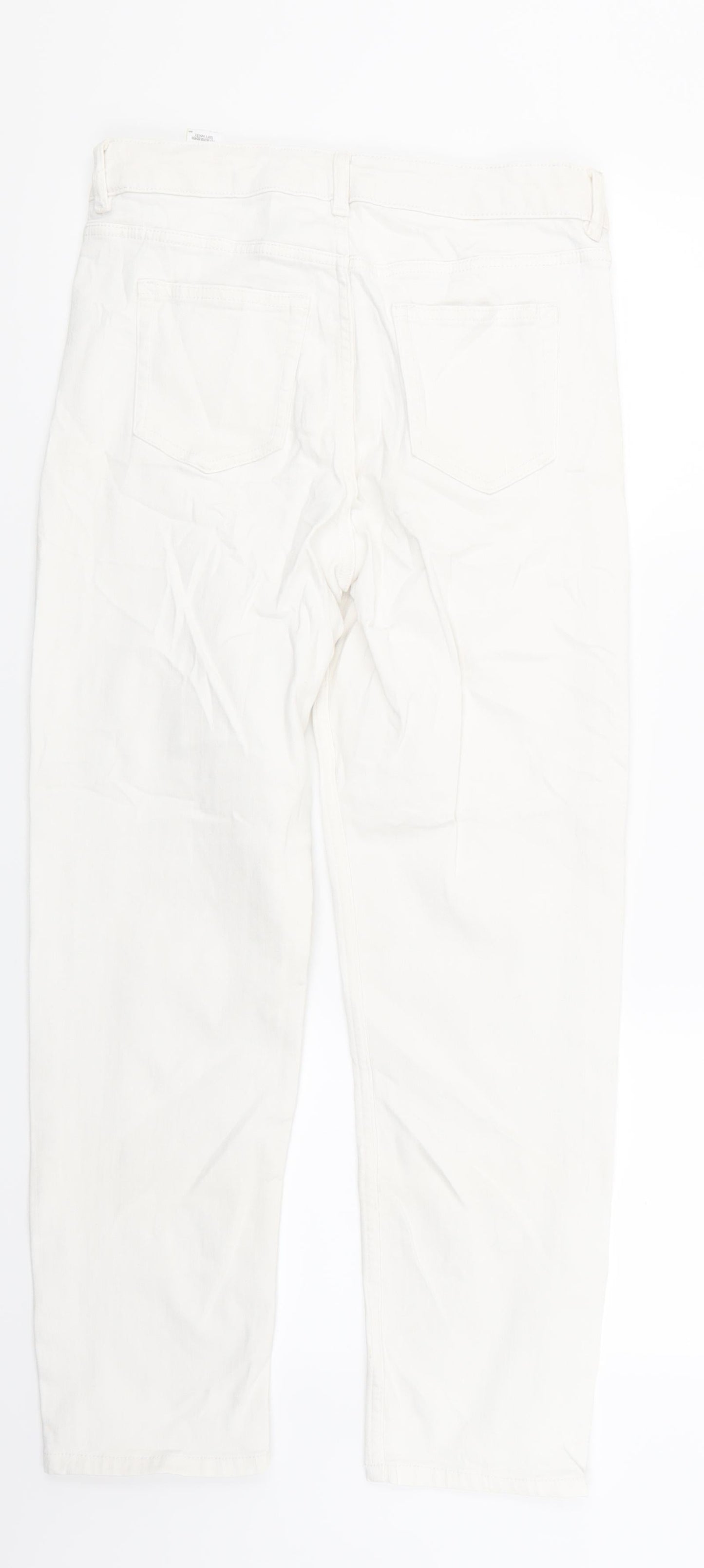 Marks and Spencer Womens White  Denim Straight Jeans Size 8