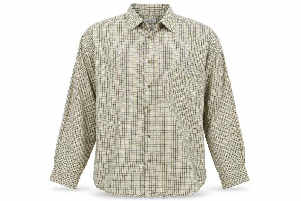 Preworn Mens Yellow Check   Button-Up Size 16